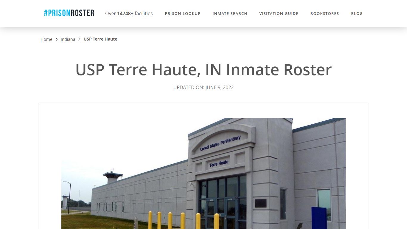 USP Terre Haute, IN Inmate Roster - Prisonroster