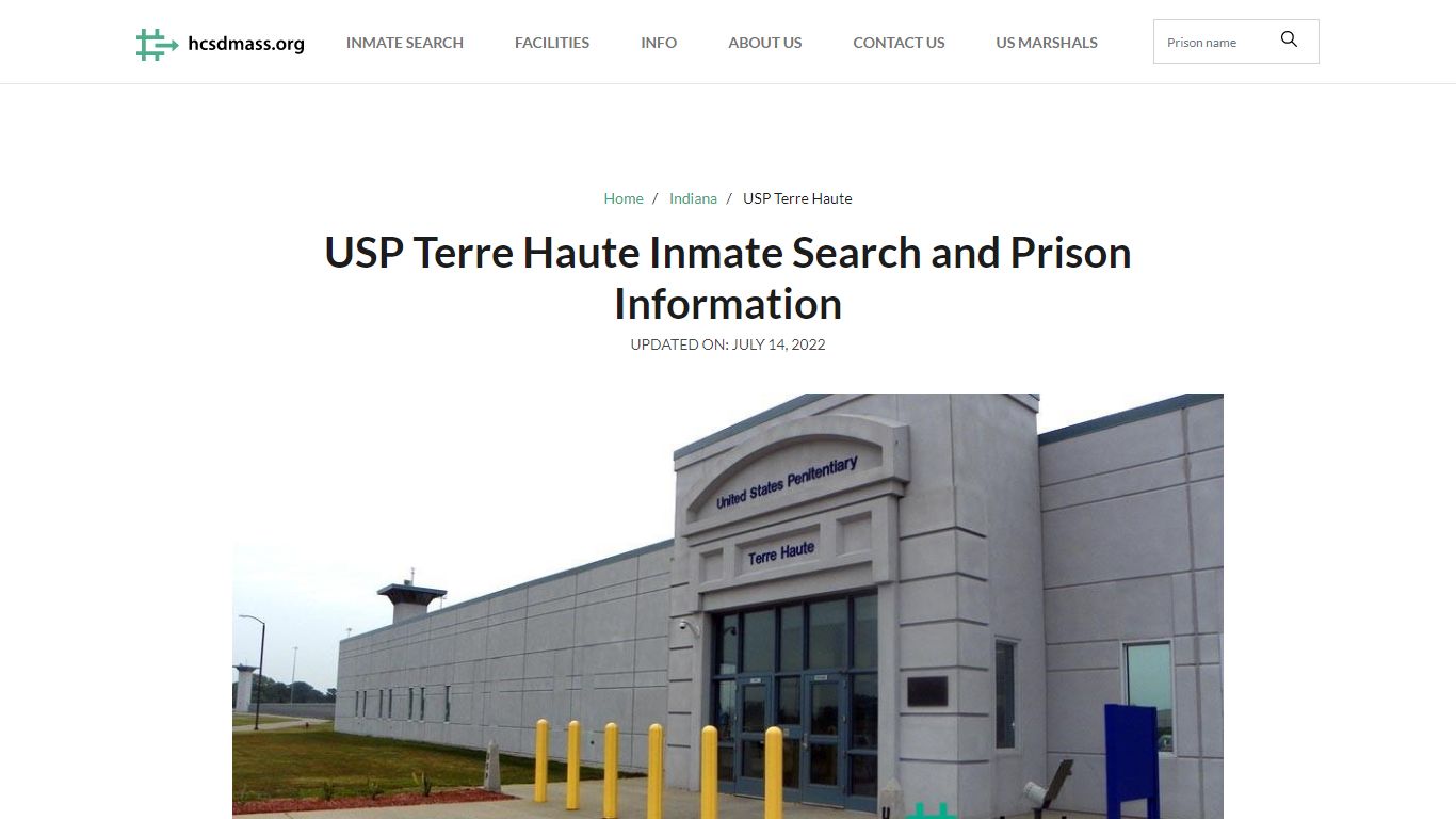 USP Terre Haute Inmate Search, Visitation, Phone no ...