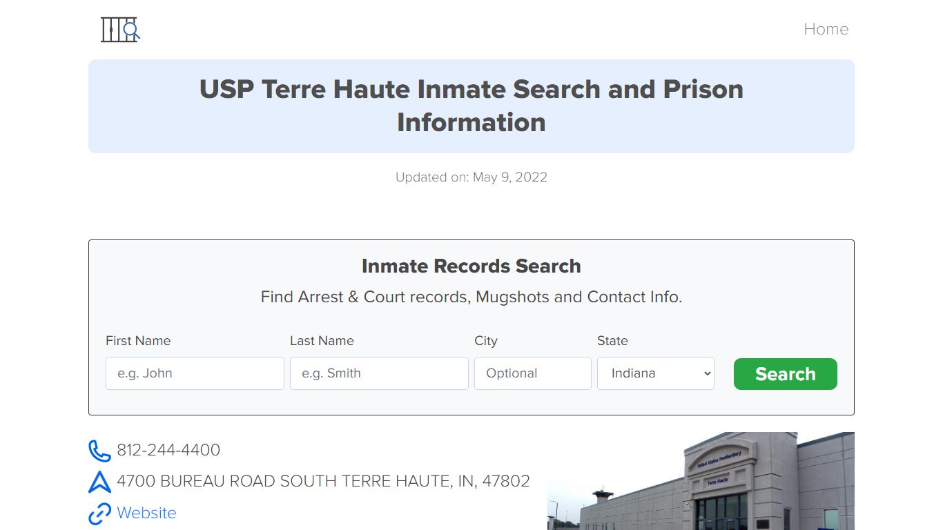 USP Terre Haute Inmate Search, Visitation, Phone no ...