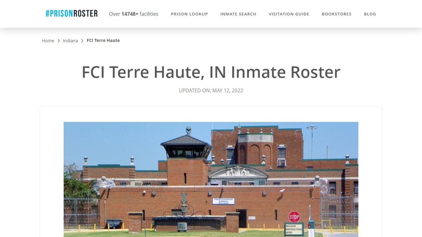 FCI Terre Haute, IN Inmate Roster - Prisonroster